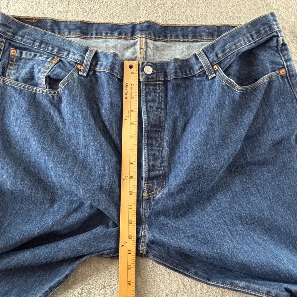 Levis 501 Original Fit Jeans Mens 46x30 Dark Wash Blue Straight Leg 11501-0194
